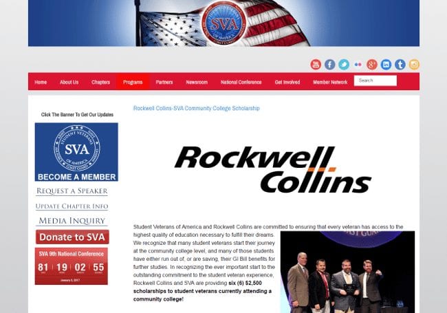 Rockwell Collins-SVA Community College Scholarship