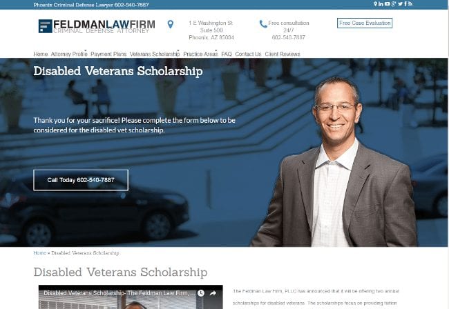 Disabled Veterans Scholarship